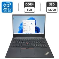Ультрабук Б-клас Lenovo ThinkPad E14 G1 / 14" (1920x1080) IPS / Intel Core i3-10110U (2 (4) ядра по 2.1 - 4.1 GHz) / 8 GB DDR4 / 120 GB SSD / Intel UHD Graphics / WebCam