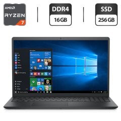 Ультрабук Dell Inspiron 15 3535 / 15.6" (1920x1080) IPS / AMD Ryzen 7 7730U (8 (16) ядер по 2.0 - 4.5 GHz) / 16 GB DDR4 / 256 GB SSD / AMD Radeon Vega 8 Graphics / WebCam