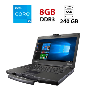 Захищений ноутбук-трансформер Panasonic Toughbook CF-54 / 14" (1920x1080) IPS / Intel Core i5-5200U (2 (4) ядра по 2.2 - 2.7 GHz) / 8 GB DDR3 / 240 GB SSD / Intel HD Graphics 5500 / NoWebCam