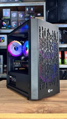Сборка под заказ: игровой ПК MSI MAG Forge M100R Black Tower / AMD Ryzen 5 5500 (6 (12) ядер по 3.6 - 4.2 GHz) / 16 GB DDR4 / 500 GB SSD / AMD Radeon RX 6600 XT, 8 GB GDDR6, 128-bit / 550W