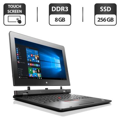 Ноутбук-трансформер Б-клас Lenovo ThinkPad Helix 20CH / 11.6" (1920x1080) TN Touch / Intel Core M-5Y10 (2 (4) ядра по 0.8 - 2.0 GHz) / 8 GB DDR3 / 256 GB SSD / Intel HD Graphics 5300 / WebCam / LTE / Windows 10 Pro + Клавіатура