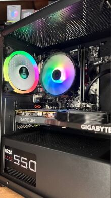 Сборка под заказ: игровой ПК MSI MAG Forge M100R Black Tower / AMD Ryzen 5 5500 (6 (12) ядер по 3.6 - 4.2 GHz) / 16 GB DDR4 / 500 GB SSD / AMD Radeon RX 6600 XT, 8 GB GDDR6, 128-bit / 550W