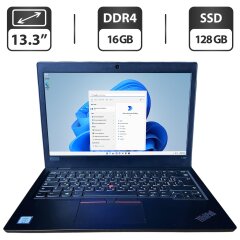 Ультрабук Lenovo ThinkPad L390 / 13.3" (1366x768) TN / Intel Core i3-8145U (2 (4) ядра по 2.1 - 3.9 GHz) / 16 GB DDR4 / 128 GB SSD / Intel UHD Graphics / WebCam