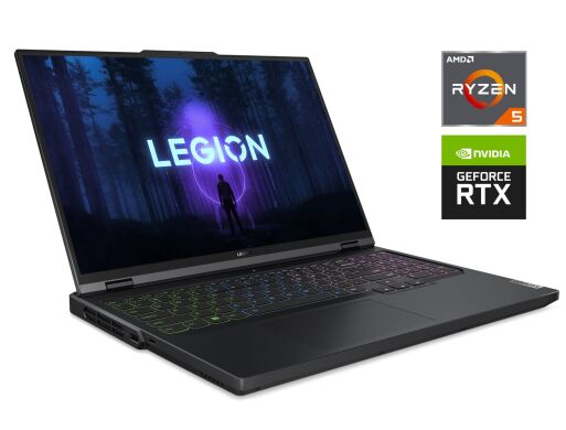 Ігровий ноутбук Lenovo Legion 5 Pro 16ARX8 / 16" (2560x1600) IPS / AMD Ryzen 5 7645HX (6 (12) ядер по 4.0 - 5.0 GHz) / 16 GB DDR5 / 512 GB SSD M.2 / nVidia GeForce RTX 4050, 6 GB GDDR6, 96-bit / WebCam / Win 11 Home