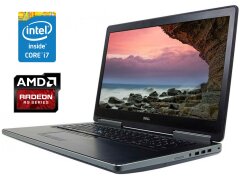 Игровой ноутбук Dell Precision 7710 / 17.3" (1920x1080) IPS / Intel Core i7-6820HQ (4 (8) ядра по 2.7 - 3.6 GHz) / 16 GB DDR4 / 240 GB SSD + 750 GB HDD / AMD Radeon R9 M375X, 2 GB GDDR5, 128-bit / WebCam / Win 10 Pro