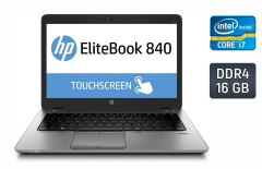 Ультрабук Б-клас HP EliteBook 840 G4 / 14" (1920x1080) TN Touch / Intel Core i7-7600U (2 (4) ядра по 2.8 - 3.9 GHz) / 16 GB DDR4 / 256 GB SSD / Intel HD Graphics 620 / WebCam / HDMI / Fingerprint