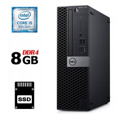 Комп'ютер Dell OptiPlex 7060 SFF / Intel Core i5-8500 (6 ядер по 3.0 - 4.1 GHz) / 8 GB DDR4 / 240 GB SSD / Intel UHD Graphics 630 / 200W / USB 3.1 / DisplayPort