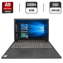 Ноутбук Lenovo V145-15AST / 15.6" (1920x1080) TN / AMD A9-9425 (2 ядра по 3.1 - 3.7 GHz) / 8 GB DDR4 / 240 GB SSD / AMD Radeon R5 Graphics / WebCam