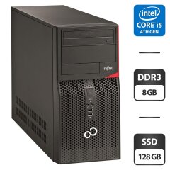 Компьютер Fujitsu Esprimo P420 E85 Tower / Intel Core i5-4430 (4 ядра по 3.0 - 3.2 GHz) / 8 GB DDR3 / 128 GB SSD / Intel HD Graphics 4600 / DVD-ROM