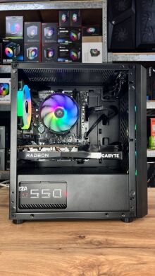 Сборка под заказ: игровой ПК MSI MAG Forge M100R Black Tower / AMD Ryzen 5 5500 (6 (12) ядер по 3.6 - 4.2 GHz) / 16 GB DDR4 / 500 GB SSD / AMD Radeon RX 6600 XT, 8 GB GDDR6, 128-bit / 550W