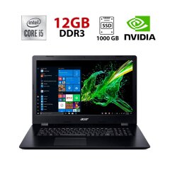 Ігровий ноутбук Acer Aspire 3 A317-51G / 17.3" (1920x1080) TN / Intel Core i5-10210U (4 (8) ядра по 1.6 - 4.2 GHz) / 12 GB DDR4 / 1000 GB SSD / nVidia GeForce MX230, 2 GB GDDR5, 64-bit / WebCam