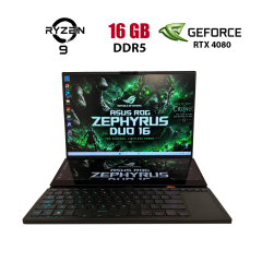 Игровой ноутбук Б-класс Asus ROG Zephyrus DUO 16 GX650PZ / 16" (2560x1600) IPS / AMD Ryzen 9 7945HX (16 (32) ядер по 2.5 - 5.4 GHz) / 16 GB DDR5 / 1000 GB SSD / nVidia GeForce RTX 4080, 12 GB GDDR6, 192-bit / WebCam