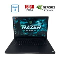 Ігровий ноутбук Б-клас Razer Blade 15 RZ09-0328 / 15.6" (1920x1080) IPS / Intel Core i7-10750H (6 (12) ядер по 2.6 - 5 GHz) / 16 GB DDR4 / 512 GB SSD / nVidia GeForce RTX 2070 Max-Q, 8 GB GDDR6, 256-bit / WebCam
