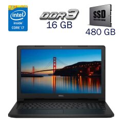Ігровий ноутбук Dell Latitude 3570 / 15.6" (1366x768) TN / Intel Core i7-6500U (2 (4) ядра по 2.5 - 3.1 GHz) / 16 GB DDR3 / 480 GB SSD / nVidia GeForce 920M, 2 GB DDR3, 64-bit / WebCam
