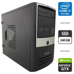 Игровой ПК NoName Tower / Intel Core i7-6700 (4 (8) ядра по 3.4 - 4.0 GHz) / 16 GB DDR4 / 240 GB SSDD / nVidia GeForce GTX 970, 4 GB GDDR5, 256-bit / DVD-ROM