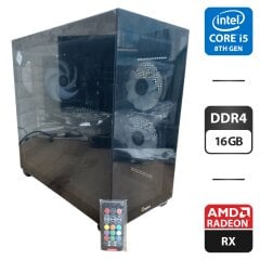 Ігровий ПК Ocypus C52 Tower / Intel Core i5-8400 (6 ядер по 2.8 - 4.1 GHz) / 16 GB DDR4 / 250 GB SSD M.2 + 960 GB SSD / AMD Radeon RX 580, 8 GB GDDR5, 256-bit / 500W