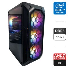 Комп'ютер 1stPlayer X6 Fire Base Tower / Intel Core i7-4790 (4 (8) ядра по 3.6 - 4.0 GHz) / 16 GB DDR3 / 512 GB SSD + 500 GB HDD / AMD Radeon RX 570, 8 GB GDDR5, 256-bit / 400W