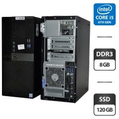 Компьютер Dell OptiPlex 5040 Tower / Intel Core i5-6500 (4 ядра по 3.2 - 3.6 GHz) / 8 GB DDR3 / 120 GB SSD / Intel HD Graphics 530 / DVD-ROM / Windows 11 Pro + Кабель с HDMI на VGA
