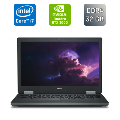 Мобільна робоча станція Б-клас Dell Precision 7540 / 15.6" (1920x1080) IPS / Intel Core i7-9850H (6 (12) ядер по 2.6 - 4.6 GHz) / 32 GB DDR4 / 1000 GB SSD / nVidia Quadro RTX 3000, 6 GB GDDR6, 192-bit / WebCam