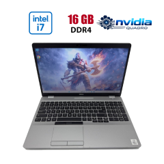 Мобильная рабочая станция Dell Precision 3551 / 15.6" (1366x768) TN / Intel Core i7-10850H (6 (12) ядер по 2.7 - 5.1 GHz) / 16 GB DDR4 / 256 GB SSD / nVidia Quadro P620, 4 GB GDDR5, 128-bit / WebCam