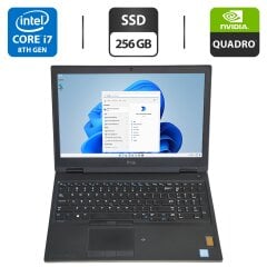 Мобільна робоча станція Dell Precision 7530 / 15.6" (1920x1080) IPS / Intel Core i7-8850H (6 (12) ядра по 2.6 - 4.3 GHz) / 16 GB DDR4 / 256 GB SSD / nVidia Quadro P3200, 6 GB GDDR5, 192-bit / WebCam