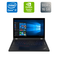 Мобильная рабочая станция Lenovo Thinkpad P15 Gen 1 / 15.6" (3840x2160) IPS / Intel Core i7-10850H (6 (12) ядер по 2.7 - 5.1 GHz) / 16 GB DDR4 / 512 GB SSD / nVidia Quadro T1000, 4 GB GDDR5, 128-bit / WebCam / TouchID