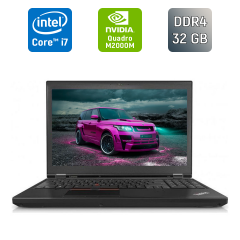 Мобільна робоча станція Lenovo ThinkPad P50 / 15.6" (1920x1080) IPS / Intel Core i7-6820HQ (4 (8) ядра по 2.7 - 3.6 GHz) / 32 GB DDR4 / 512 GB SSD / nVidia Quadro M2000M, 4 GB GDDR5, 128-bit / WebCam / TouchID / Windows 10