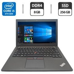 Нетбук Lenovo ThinkPad X270 / 12.5" (1366x768) TN / Intel Core i5-6300U (2 (4) ядра по 2.4 - 3.0 GHz) / 8 GB DDR4 / 256 GB SSD / Intel HD Graphics 520 / WebCam
