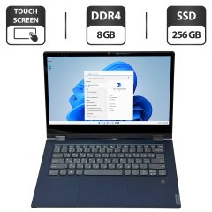 Ноутбук-трансформер Б-класс Lenovo IdeaPad Flex 14IWL / 14" (1920x1080) IPS Touch / Intel Core i5-8265U (4 (8) ядра по 1.6 - 3.9 GHz) / 8 GB DDR4 / 256 GB SSD / Intel UHD Graphics / WebCam / Windows 11 Pro