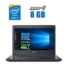 Ноутбук Acer TravelMate P248-M / 14" (1366x768) TN / Intel Core i5-6200U (2 (4) ядра по 2.3 - 2.8 GHz) / 8 GB DDR4 / 120 GB SSD / Intel HD Graphics 520 / WebCam 