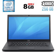 Ноутбук Б-клас Dell Latitude 7490 / 14" (1366x768) TN / Intel Core i7-7600U (2 (4) ядра по 2.8 - 3.9 GHz) / 8 GB DDR4 / 256 GB SSD M.2 / Intel HD Graphics 620 / WebCam / USB 3.1 / HDMI / Windows 10 ліцензія