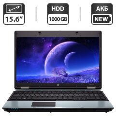 Ноутбук Б-класс HP ProBook 6555b / 15.6" (1366x768) TN / AMD Turion II P520 (2 ядра по 2.3 GHz) / 6 GB DDR3 / 1000 GB HDD / AMD Radeon HD 4200 Graphics / DVD-ROM / АКБ NEW / Windows 10 Pro / BIOS PASSWORD BOOT