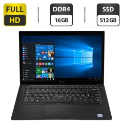 Ноутбук Dell Latitude 7490 / 14" (1920x1080) IPS / Intel Core i5-8350U (4 (8) ядра по 1.7 - 3.6 GHz) / 16 GB DDR4 / 512 GB SSD M.2 / Intel UHD Graphics 620 / WebCam / Windows 10 Pro