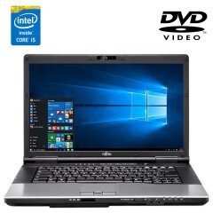 Ноутбук Fujitsu Lifebook E752 / 15.6" (1366x768) TN / Intel Core i5-3230M (2 (4) ядра по 2.6 - 3.2 GHz) / 4 GB DDR3 / 500 GB HDD / Intel HD Graphics 3000 / WebCam / DVD-ROM / АКБ NEW