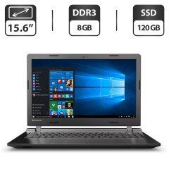 Ноутбук Lenovo B50-10 / 15.6" (1366x768) TN / Intel Celeron N2840 (2 ядра по 2.16 - 2.58 GHz) / 8 GB DDR3 / 120 GB SSD / Intel HD Graphics / WebCam / DVD-ROM / HDMI