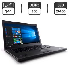 Ноутбук Lenovo ThinkPad T440 / 14" (1600x900) TN / Intel Core i5-4200U (2 (4) ядра по 1.6 - 2.6 GHz) / 8 GB DDR3 / 240 GB SSD / Intel HD Graphics 4400 / WebCam