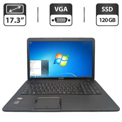 Ноутбук Toshiba Satellite C870D / 17.3" (1600x900) TN / AMD E1-1200 (2 ядра по 1.4 GHz) / 6 GB DDR3 / 120 GB SSD / AMD Radeon HD 7330, 1 GB GDDR3, 64-bit / WebCam