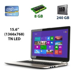 Ноутбук Toshiba Satellite S55-B5289 / 15.6" (1366x768) TN LED / Intel Core i7-4710HQ (4 (8) ядра по 2.5 - 3.5 GHz) / 8 GB DDR3 / 240 GB SSD / WebCam / USB 3.0 / HDMI