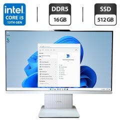 Новий моноблок Lenovo IdeaCentre 3 27IRH9 / 27" (1920x1080) IPS / Intel Core i5-13420H (8 (12) ядер по 3.4 - 4.6 GHz) / 16 GB DDR5 / 512 GB SSD / Intel UHD Graphics / WebCam / 2x 3W / Клавіатура та мишка