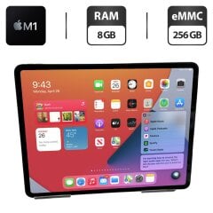 Планшет Apple iPad Pro A2378 (5 Gen, 2021) / 12.9" (2732x2048) IPS / Apple M1 (8 ядер по 3.2 GHz) / 8 GB RAM / 256 GB eMMC / Wi-Fi / LTE