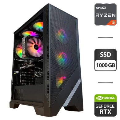 Сборка под заказ: новый игровой ПК MSI MAG Forge 120A Tower / AMD Ryzen 5 5600 (6 (12) ядер по 3.5 - 4.4 GHz) / 32 GB DDR4 / 1000 GB SSD M.2 / nVidia GeForce RTX 4060, 8 GB GDDR6, 128-bit / 650W