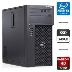 Рабочая станция Dell Precision T1700 Tower / Intel Xeon E3-1240 v3 (4 (8) ядер по 3.4 - 3.8 GHz) / 16 GB DDR3 / 240 GB SSD / AMD Radeon HD 6570, 2 GB GDDR5, 128-bit / DVD-ROM / HDMI