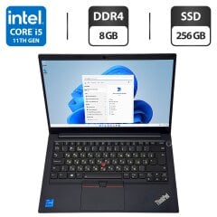 Ультрабук Б-клас Lenovo ThinkPad E14 Gen2 / 14" (1920x1080) IPS / Intel Core i5-1135G7 (4 (8) ядра по 4.2 GHz) / 8 GB DDR4 / 256 GB SSD / Intel Iris Xe Graphics / WebCam / Windows 11 Pro
