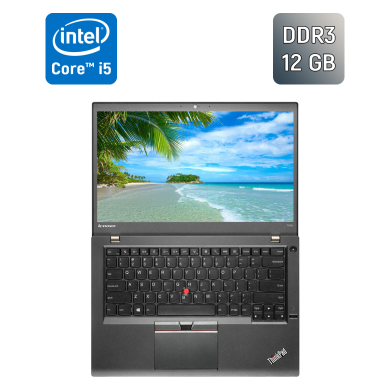 Ультрабук Б-клас Lenovo ThinkPad T450s / 14" (1366x768) TN / Intel Core i5-5300U (2 (4) ядра по 2.3 - 2.9 GHz) / 12 GB DDR3 / 256 GB SSD / Intel HD Graphics 5500 / WebCam / SIM