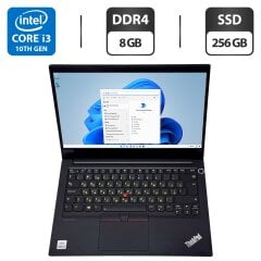 Ультрабук Lenovo ThinkPad E14 G1 / 14" (1920x1080) IPS / Intel Core i3-10110U (2 (4) ядра по 2.1 - 4.2 GHz) / 8 GB DDR4 / 256 GB SSD / Intel UHD Graphics / WebCam / Windows 11 Pro