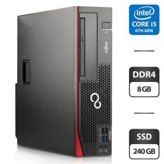 Комп'ютер Fujitsu Esprimo D757 E90 SFF / Intel Core i5-6500 (4 ядра по 3.2 - 3.6 GHz) / 8 GB DDR4 / 240 GB SSD / Intel HD Graphics 530 / DVD-ROM / Windows 11 Pro