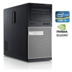 Игровой ПК Dell Optiplex 990 Tower / Intel Core i5-2400 (4 ядра по 3.1 - 3.4 GHz) / 16 GB DDR3 / 120 GB SSD + 500 GB HDD / nVidia Quadro K620, 2 GB GDDR3, 128-bit / DVD-RW / Win 10 Pro + Кабель питания
