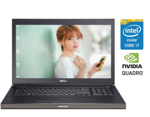 Мобільна робоча станція Б-клас Dell Precision M6800 / 17.3" (1920x1080) TN / Intel Core i7-4810MQ (4 (8) ядра по 2.8 - 3.8 GHz) / 16 GB DDR3 / 240 GB SSD / nVidia Quadro K4100M, 4 GB GDDR5, 256-bit / WebCam / DVD-ROM / Win 10 Pro