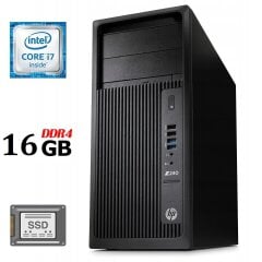 Комп'ютер Б-клас HP Z240 Workstation Tower / Intel Core i7-6700 (4 (8) ядра по 3.4 - 4.0 GHz) / 16 GB DDR4 / 500 GB SSD / Intel HD Graphics 530 / 400W / DVD-ROM / DisplayPort