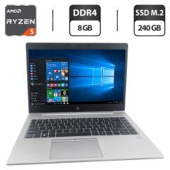 Ультрабук HP EliteBook 745 G5 / 14" (1920x1080) IPS / AMD Ryzen 5 Pro 2500U (4 (8) ядра по 2.0 - 3.6 GHz) / 8 GB DDR4 / 240 GB SSD M.2 / AMD Radeon Vega 8 Graphics / WebCam